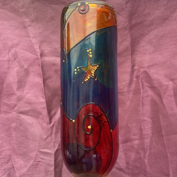 🤗408-You Are Glassy ❤️ Folk Art Painted Glass Bottle - Picture 3 of 9